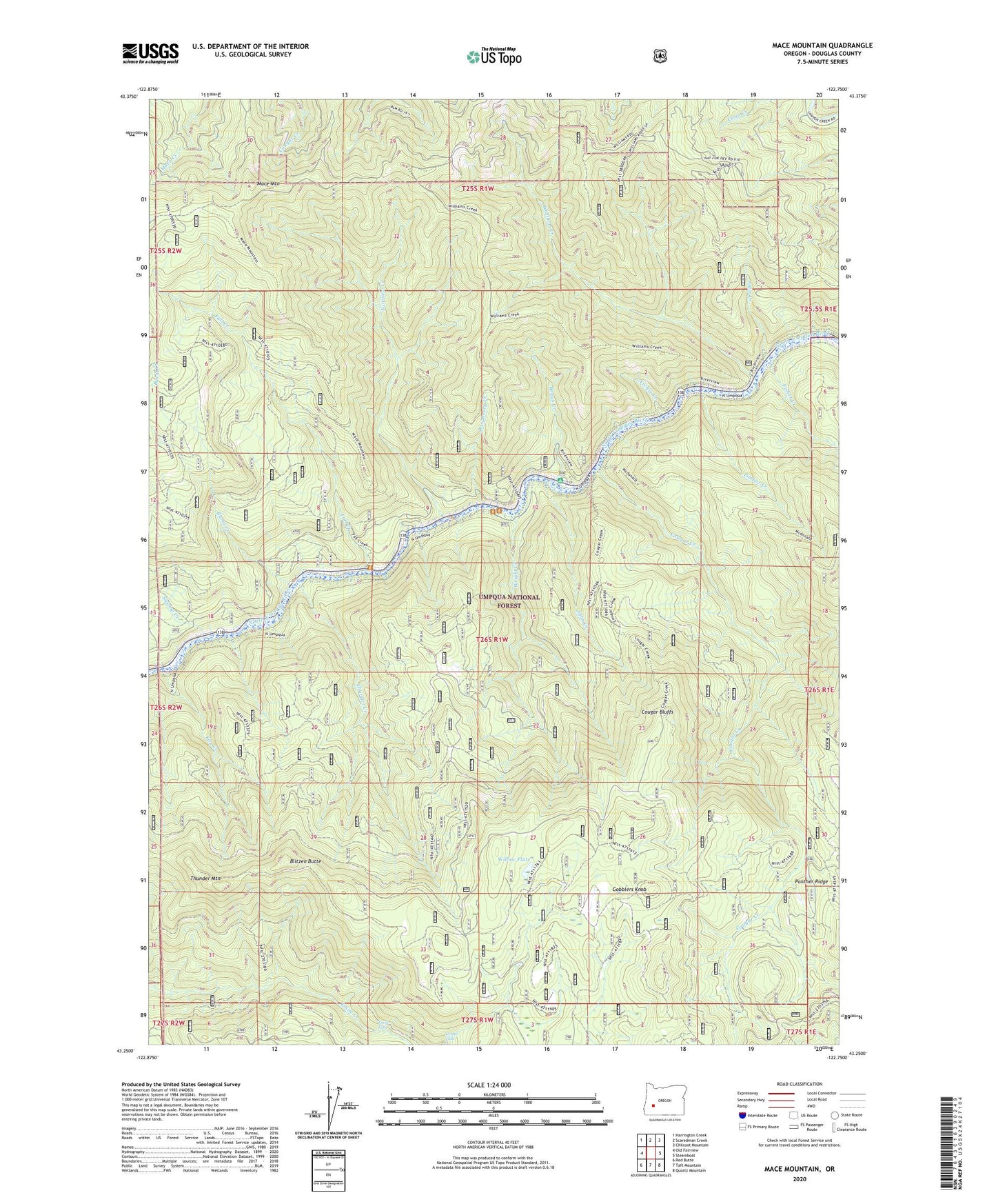 Mace Mountain Oregon US Topo Map Image