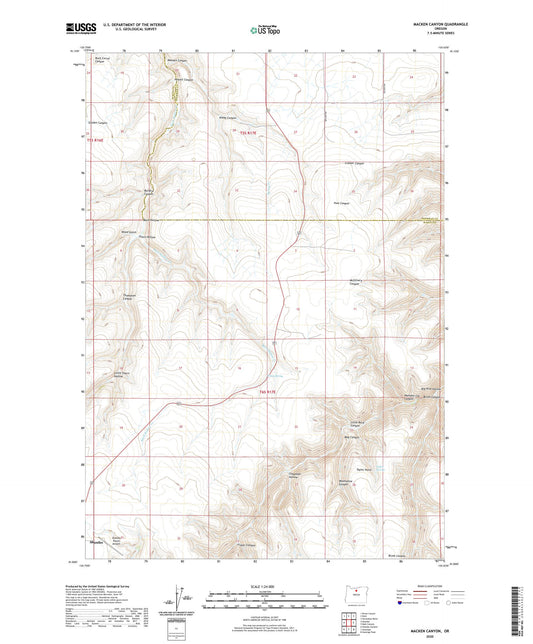 Macken Canyon Oregon US Topo Map Image