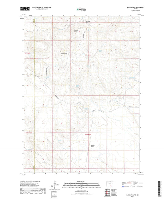 Mahogany Butte Oregon US Topo Map Image