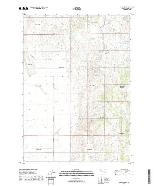 Mahon Creek Oregon US Topo Map Image