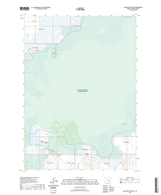 Malheur Lake West Oregon US Topo Map Image