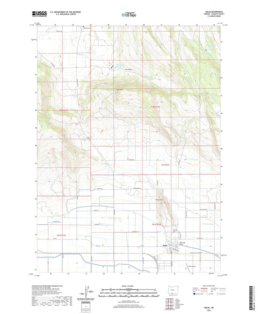 Malin Oregon US Topo Map Image