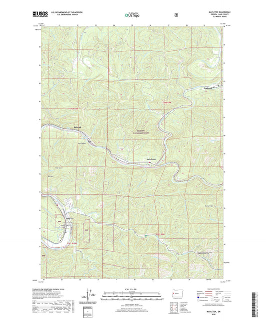 Mapleton Oregon US Topo Map Image