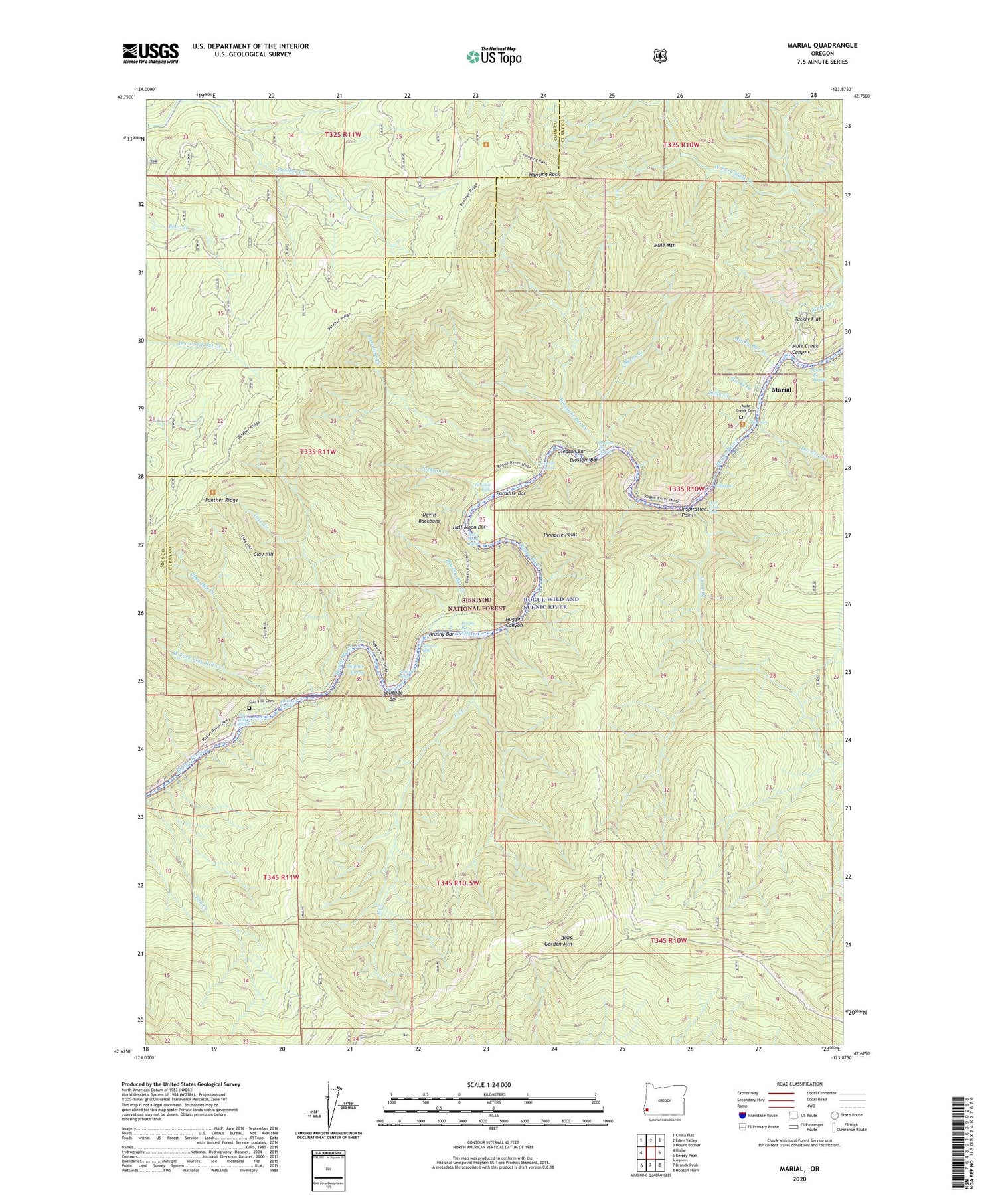 Marial Oregon US Topo Map Image
