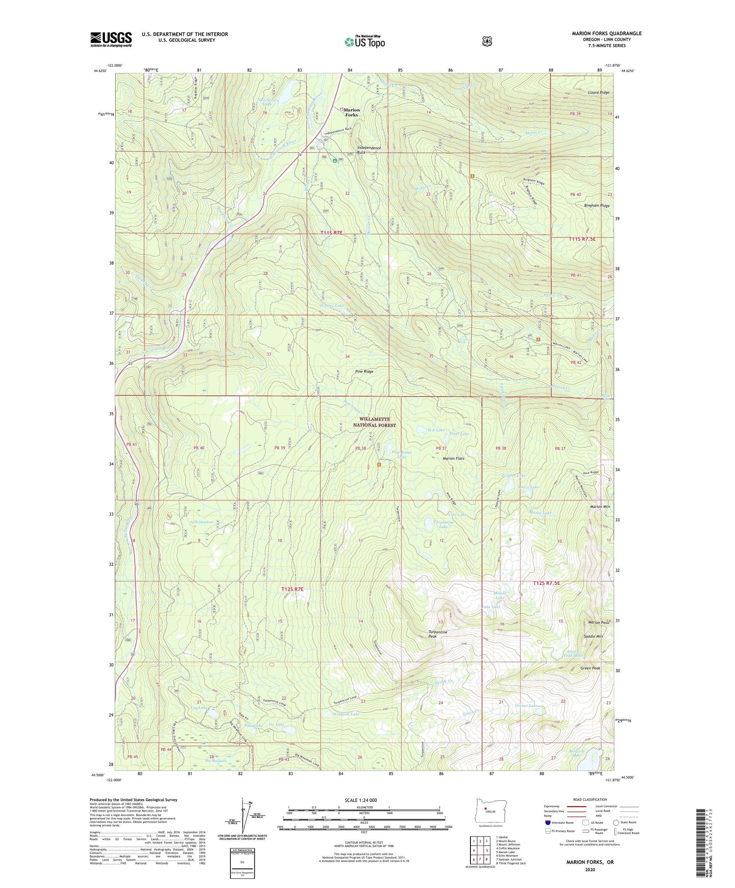 Marion Forks Oregon US Topo Map Image