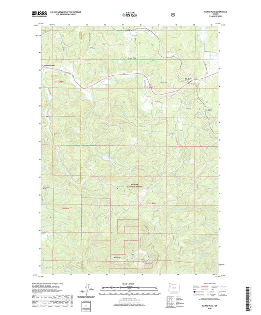 Marys Peak Oregon US Topo Map Image