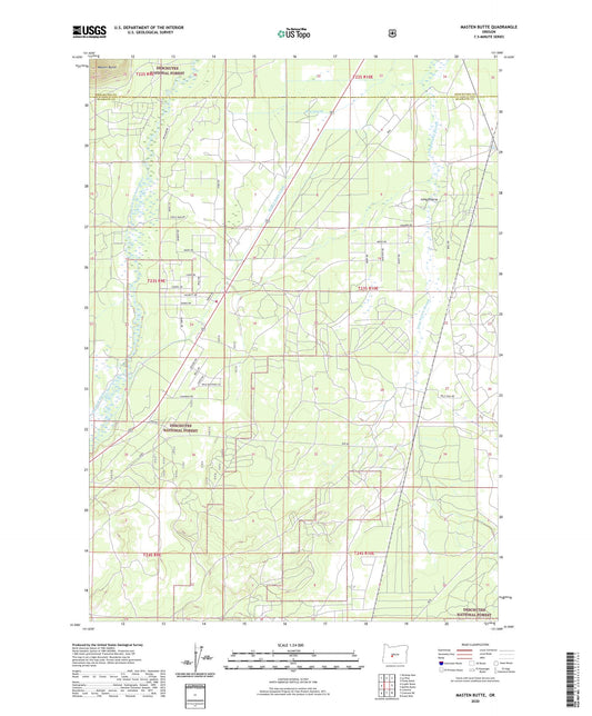 Masten Butte Oregon US Topo Map Image