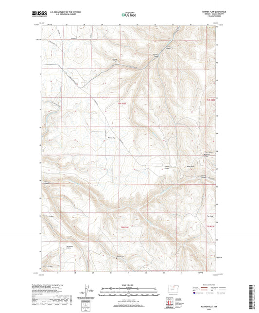 Matney Flat Oregon US Topo Map Image