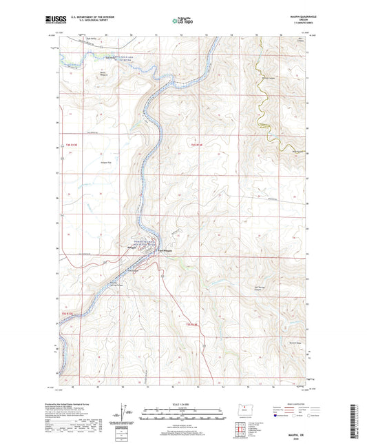 Maupin Oregon US Topo Map Image