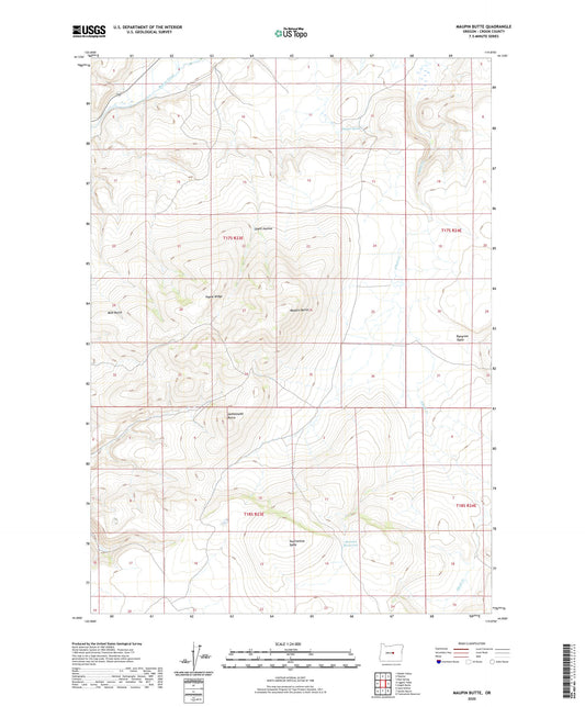 Maupin Butte Oregon US Topo Map Image