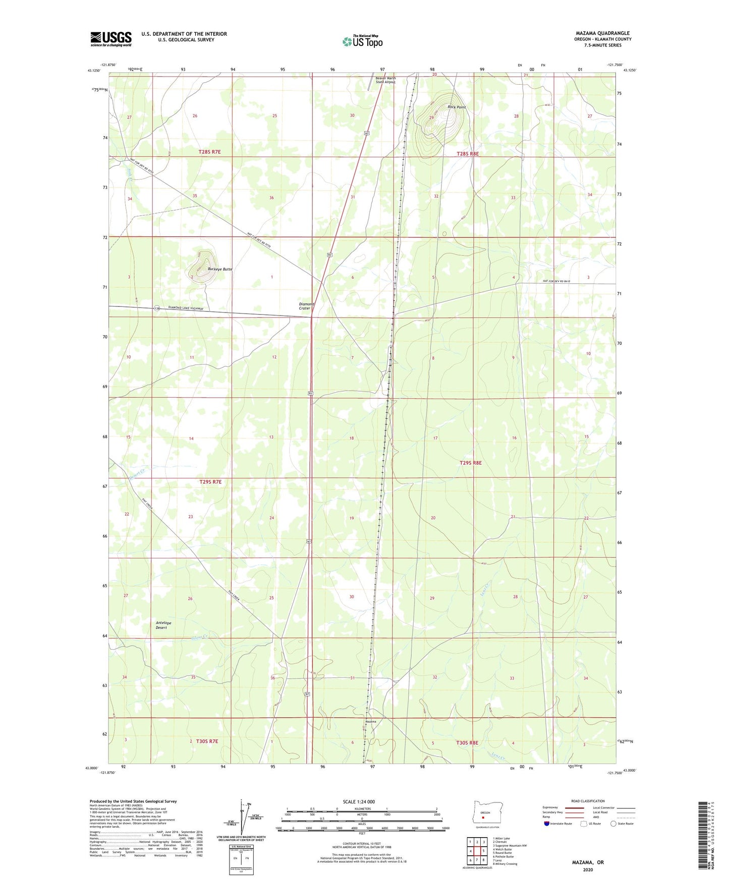 Mazama Oregon US Topo Map Image