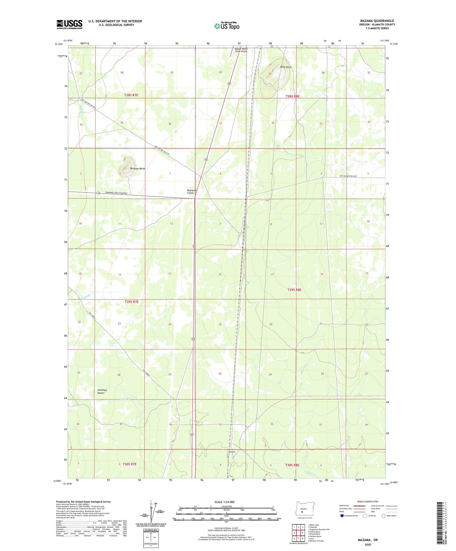 Mazama Oregon US Topo Map Image