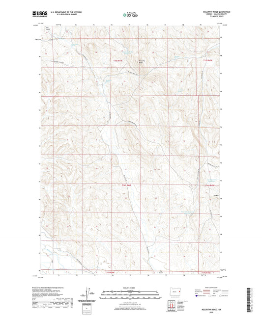 McCarthy Ridge Oregon US Topo Map Image