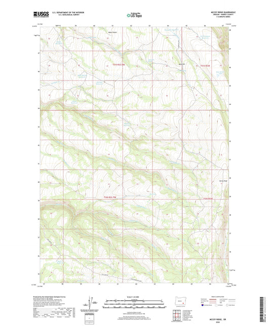 McCoy Ridge Oregon US Topo Map Image