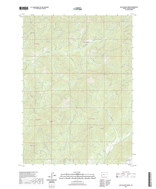 McCullough Creek Oregon US Topo Map Image