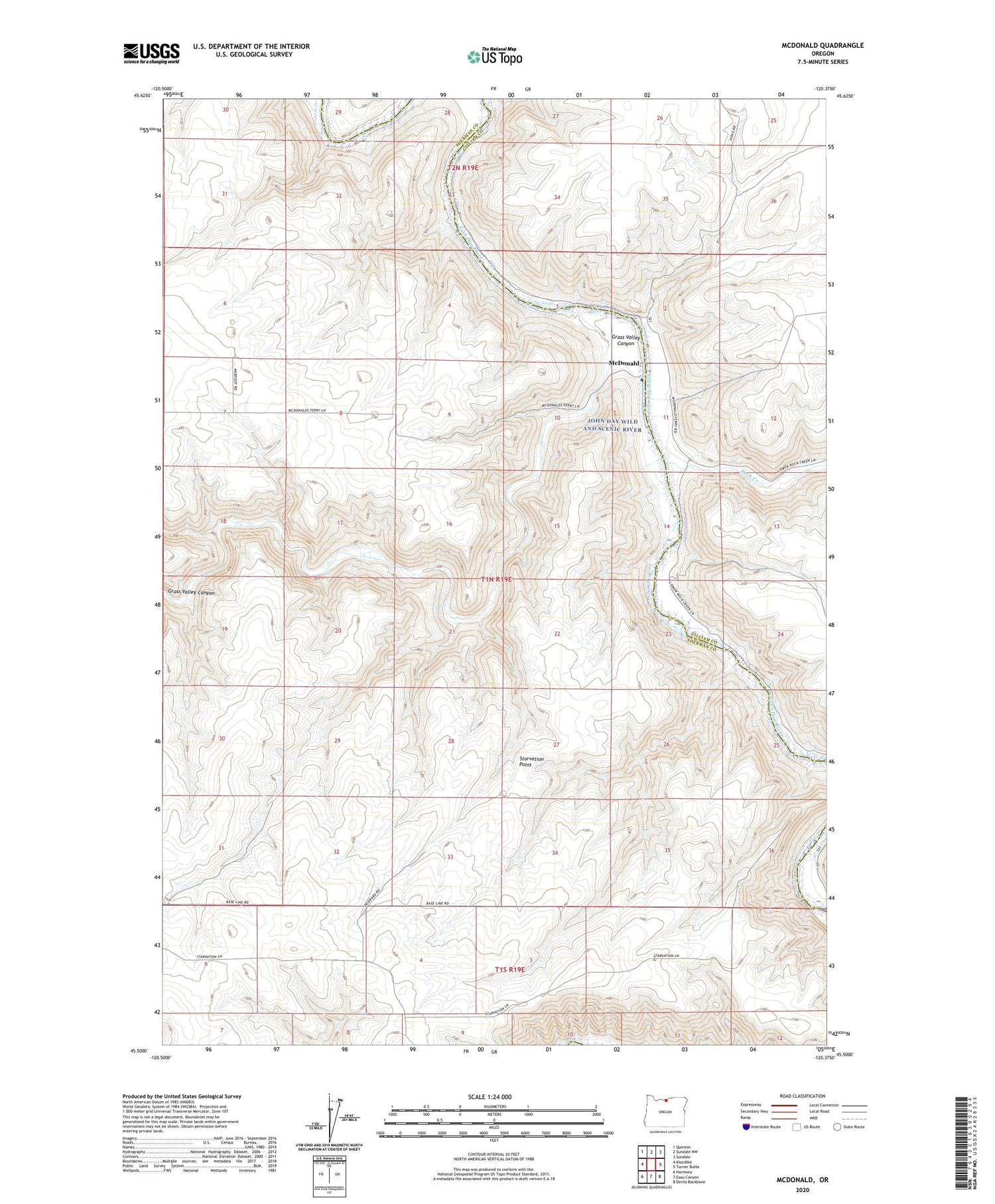 McDonald Oregon US Topo Map Image