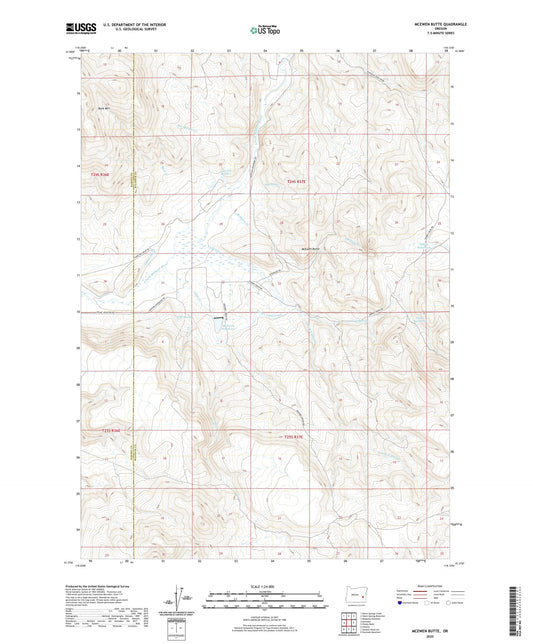 McEwen Butte Oregon US Topo Map Image