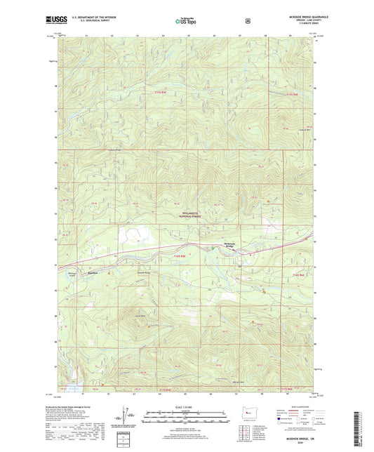 McKenzie Bridge Oregon US Topo Map Image