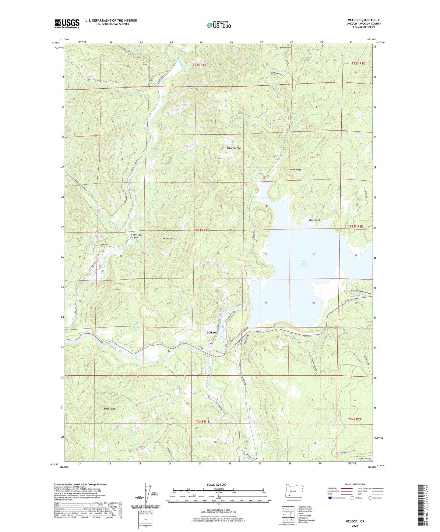 McLeod Oregon US Topo Map Image