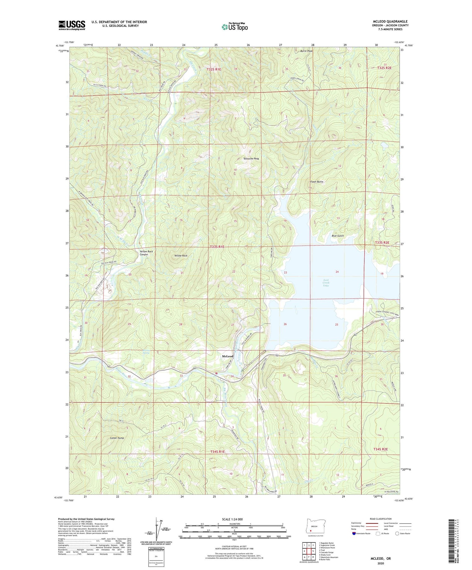 McLeod Oregon US Topo Map Image