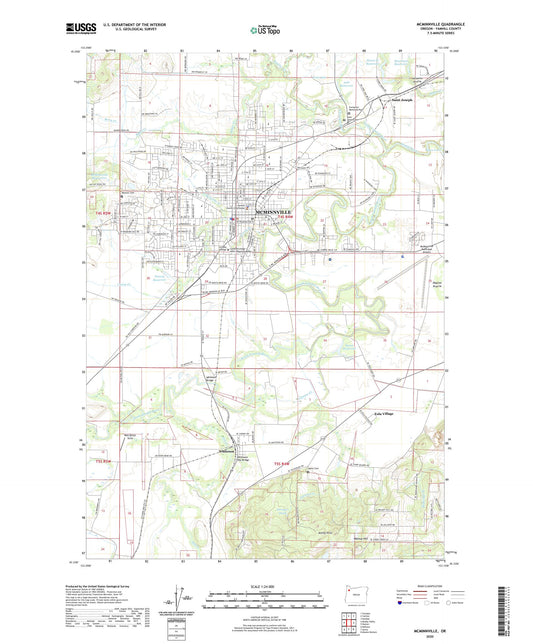 McMinnville Oregon US Topo Map Image