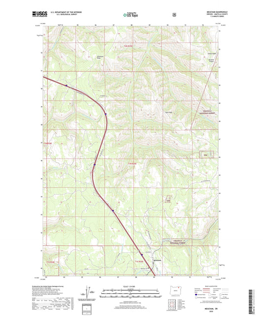 Meacham Oregon US Topo Map Image