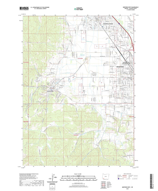 Medford West Oregon US Topo Map Image
