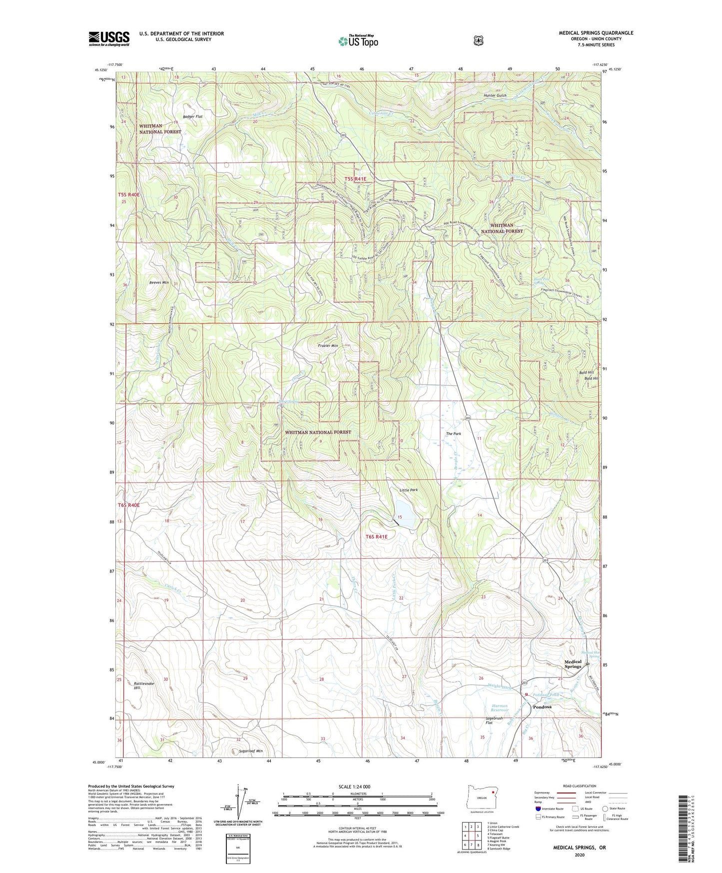 Medical Springs Oregon US Topo Map Image