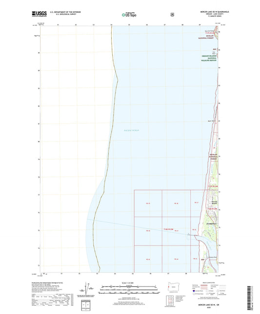 Mercer Lake OE W Oregon US Topo Map Image
