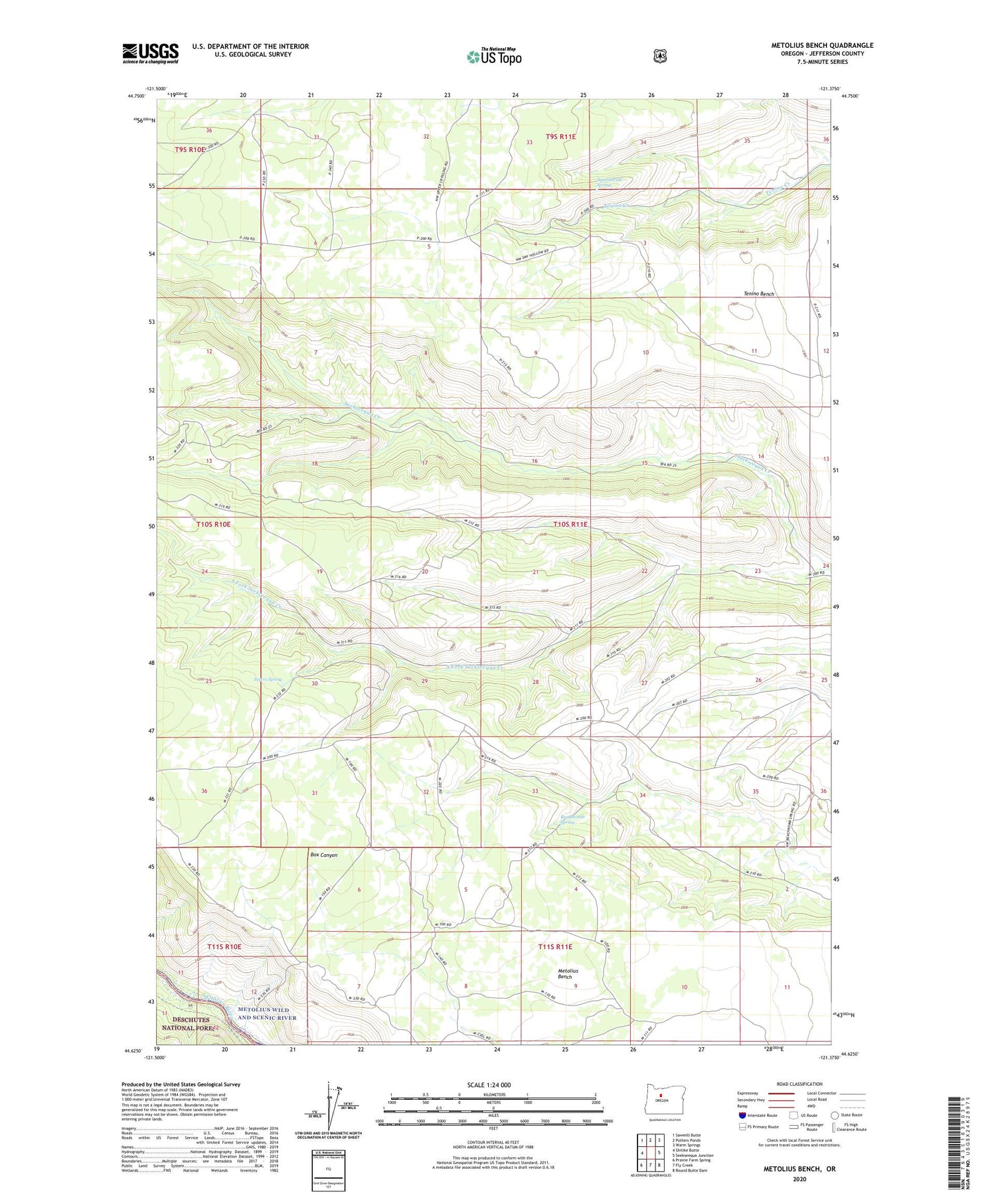 Metolius Bench Oregon US Topo Map Image