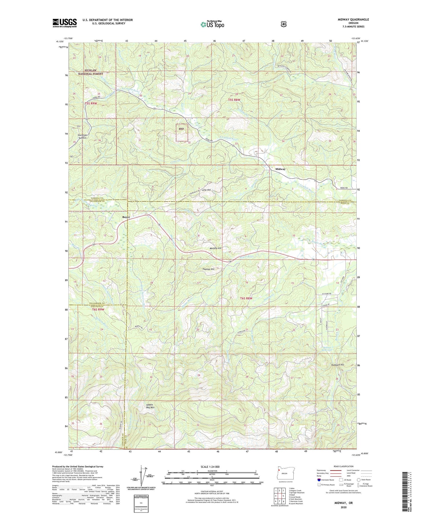 Midway Oregon US Topo Map Image