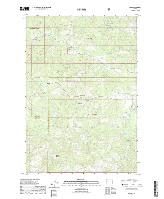 Midway Oregon US Topo Map Image