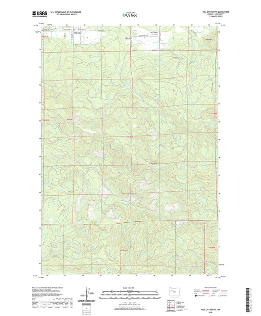 Mill City South Oregon US Topo Map Image