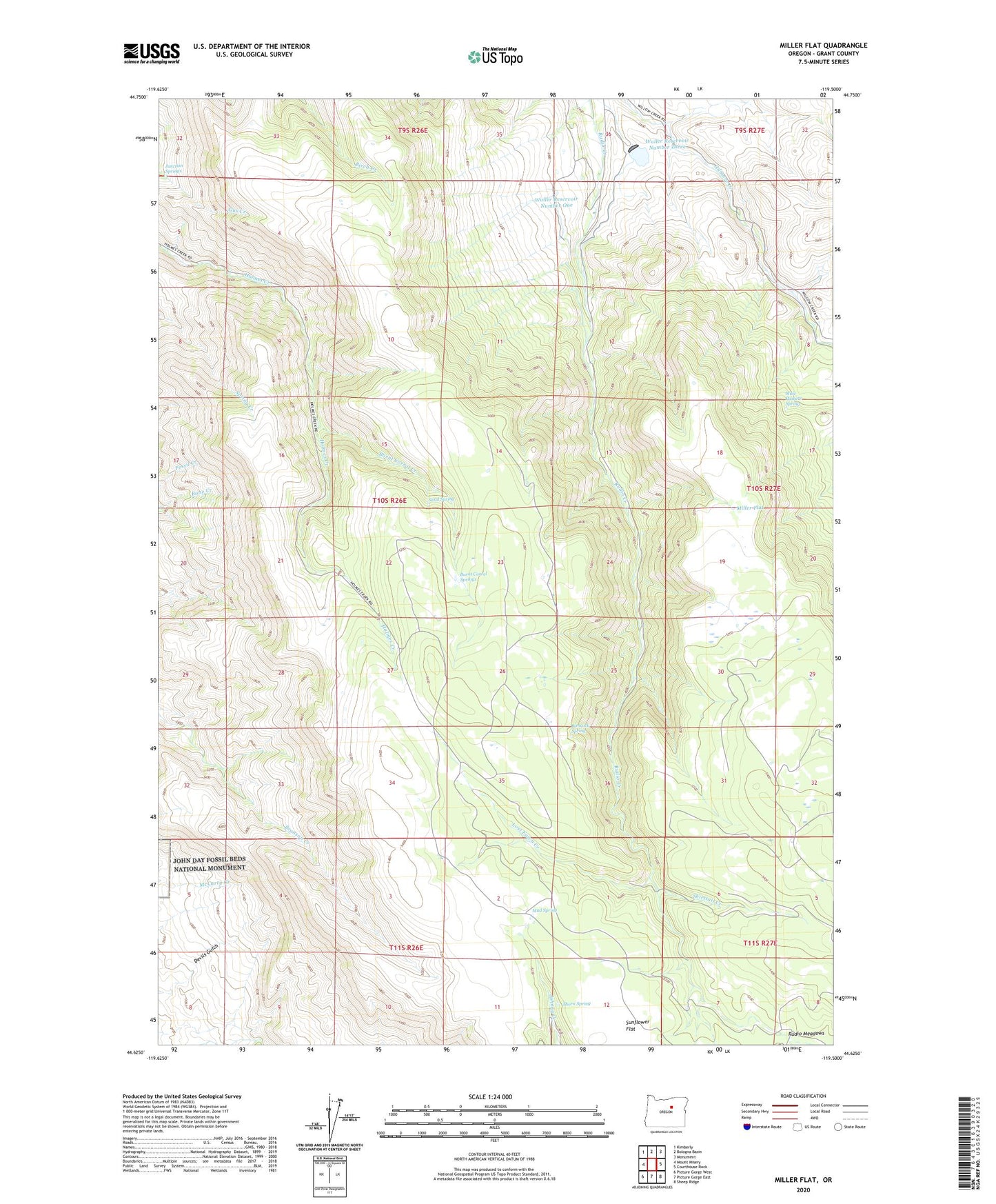 Miller Flat Oregon US Topo Map Image
