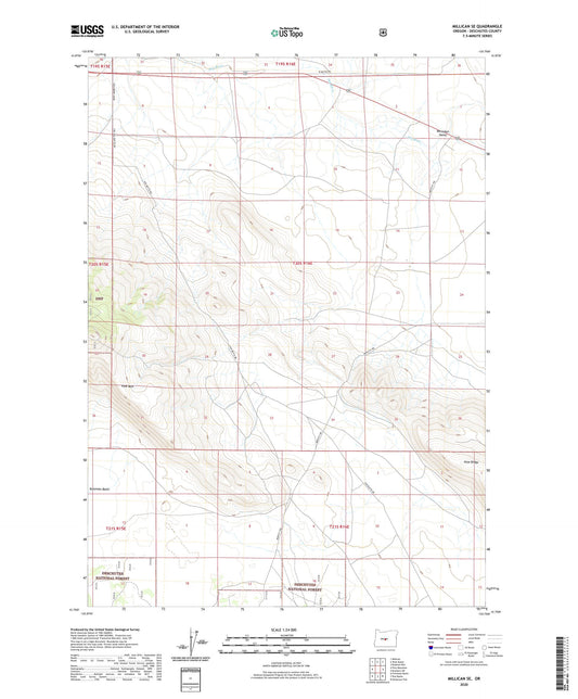 Millican SE Oregon US Topo Map Image