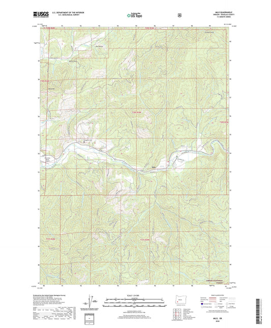 Milo Oregon US Topo Map Image