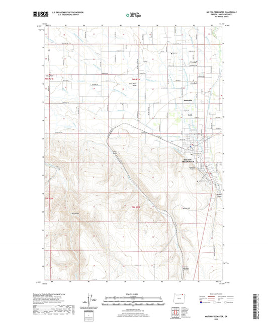 Milton-Freewater Oregon US Topo Map Image