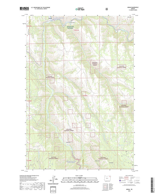 Minam Oregon US Topo Map Image