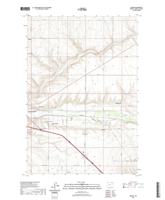 Mission Oregon US Topo Map Image