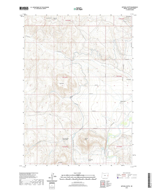 Mitchell Butte Oregon US Topo Map Image
