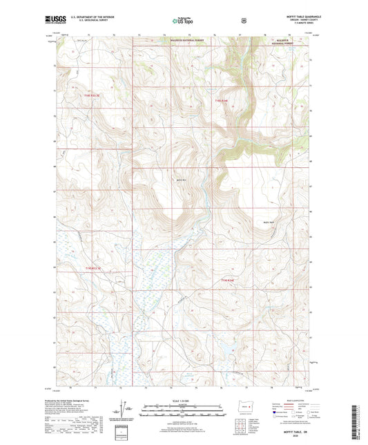 Moffit Table Oregon US Topo Map Image