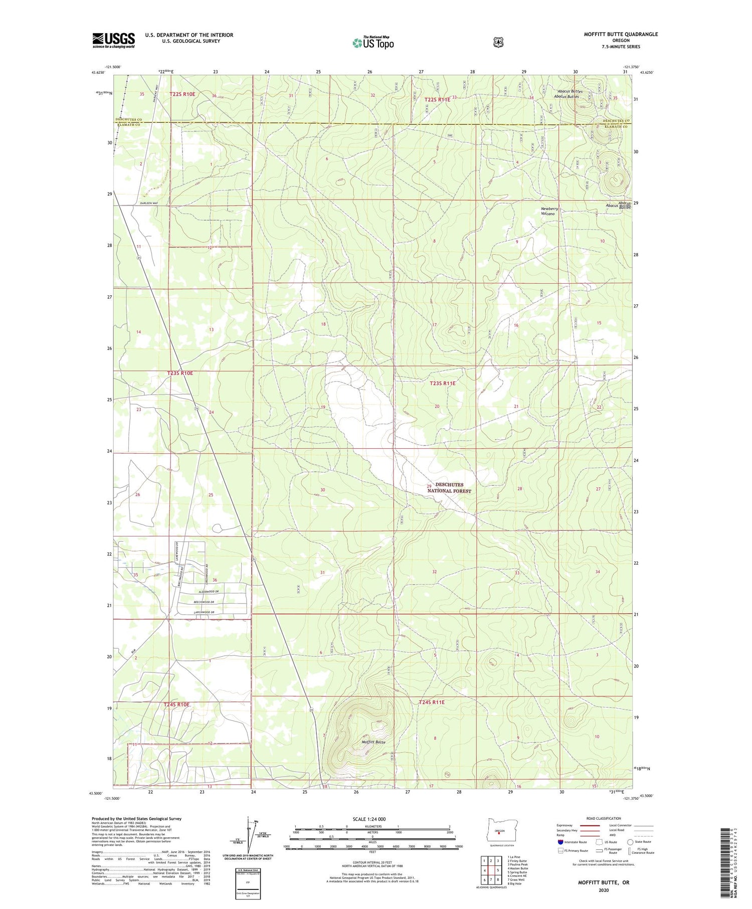 Moffitt Butte Oregon US Topo Map Image