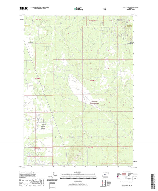 Moffitt Butte Oregon US Topo Map Image