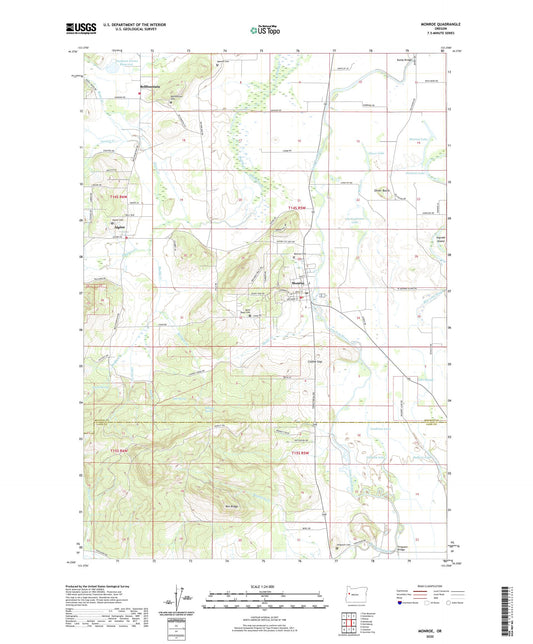 Monroe Oregon US Topo Map Image