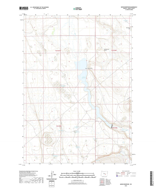 Moon Reservoir Oregon US Topo Map Image