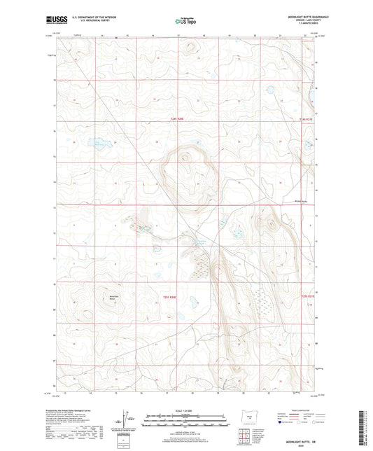 Moonlight Butte Oregon US Topo Map Image