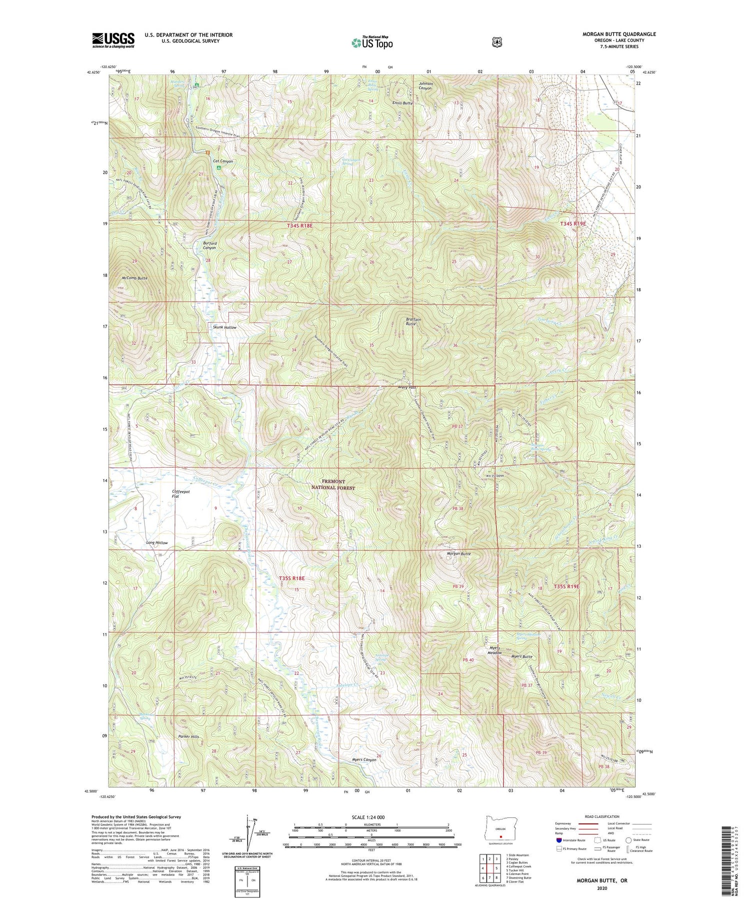 Morgan Butte Oregon US Topo Map Image