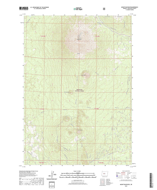 Mount Bachelor Oregon US Topo Map Image