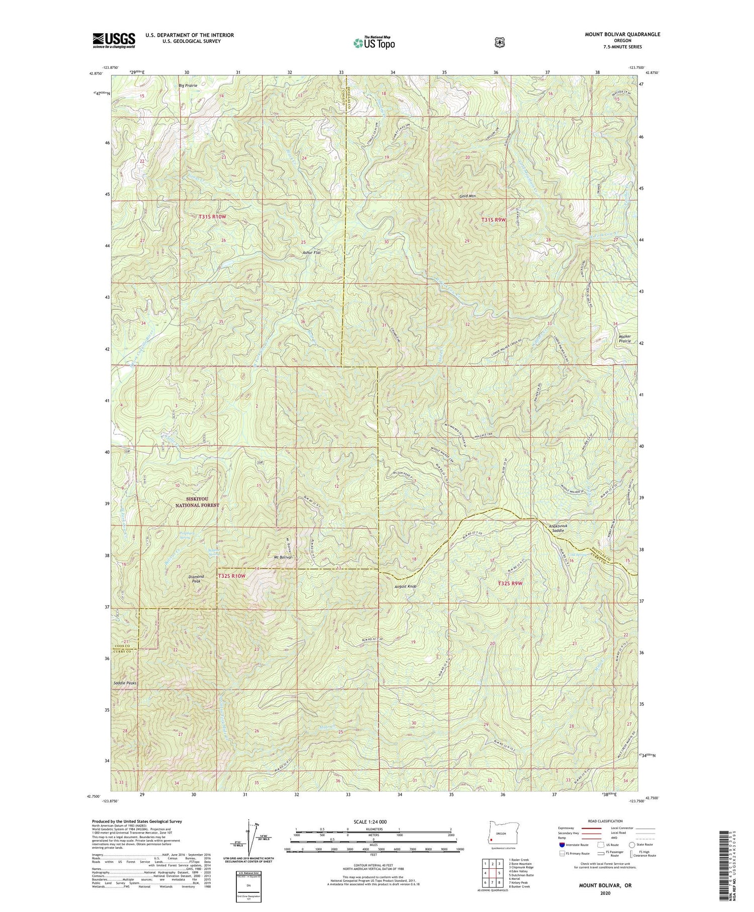 Mount Bolivar Oregon US Topo Map Image