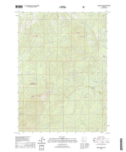 Mount Bolivar Oregon US Topo Map Image